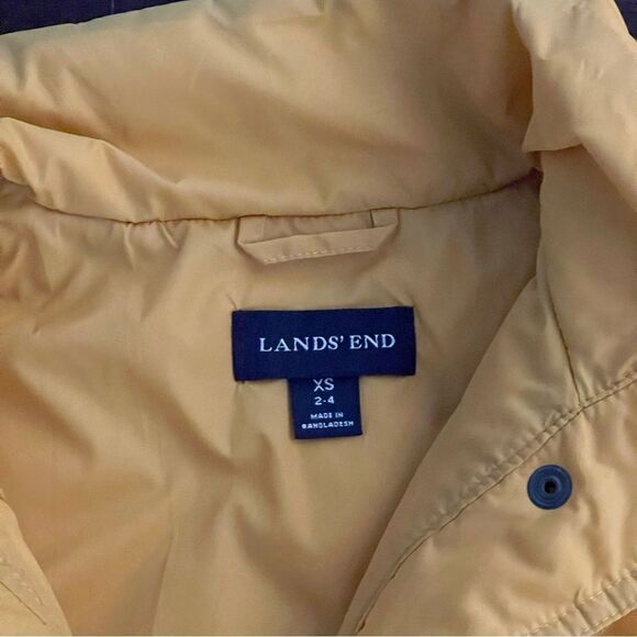 Lands' End Puffer Vest Down Filled Diamond Quilt Mineral Yellow Women's XS 2-4 - Picture 5 of 9